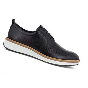 Men's Ecco St.1 Hybrid 5-eyelet Derby Dress Shoes Black | SG 526UZG